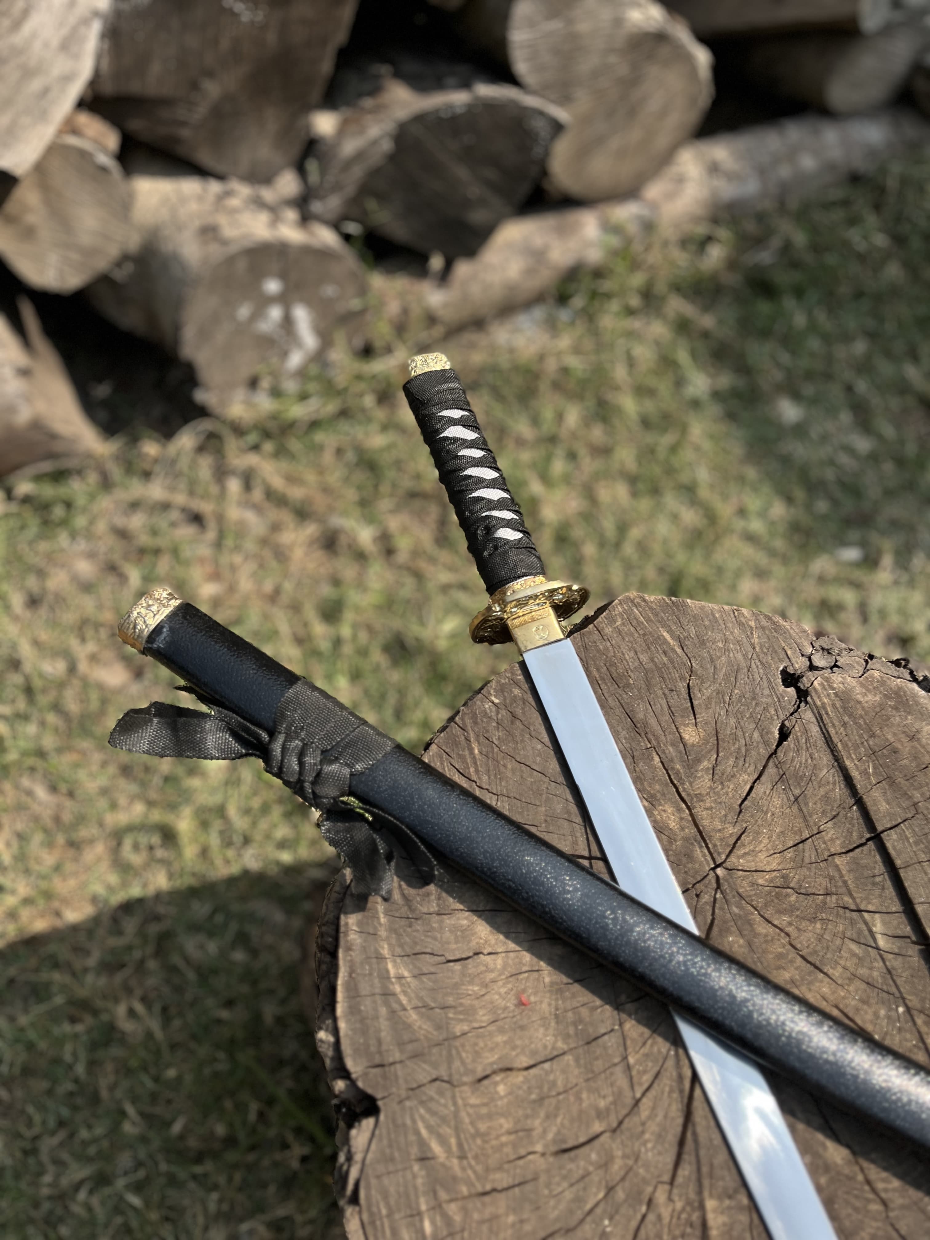 Golden brass katana