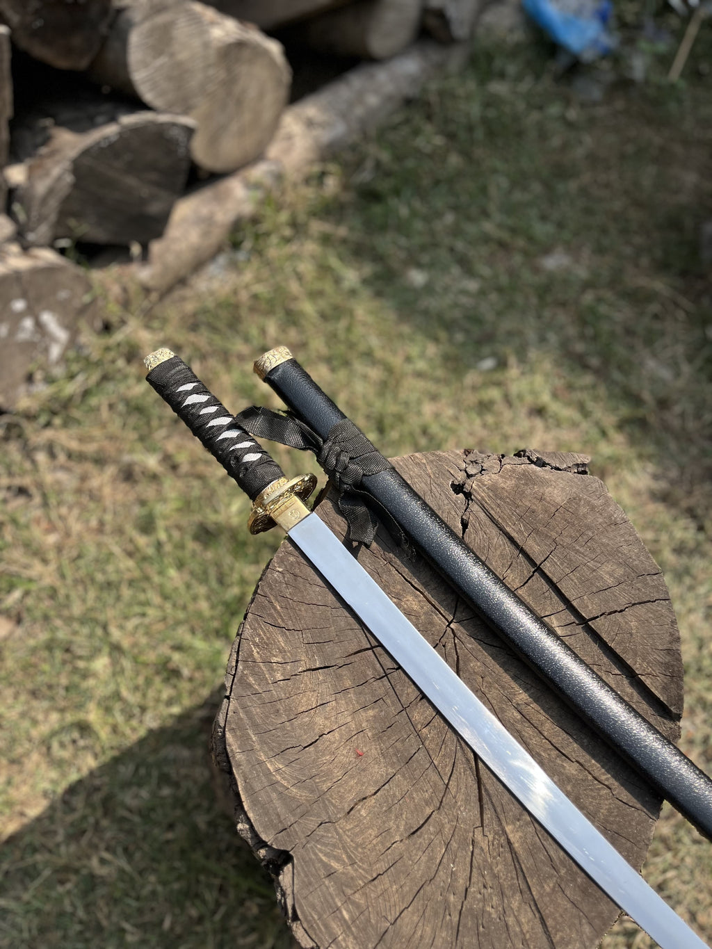 Golden brass katana
